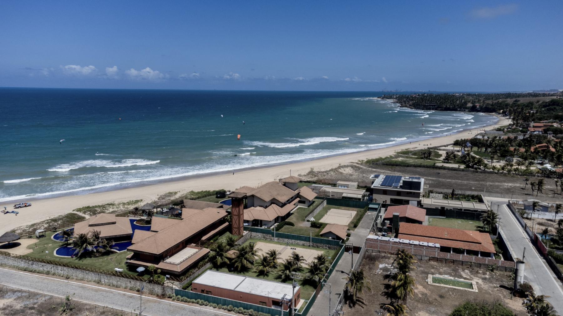 droneview of the bay of Taiba in Brazil
