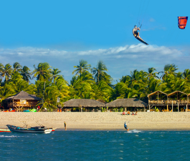 Kitesurfing in Barra Grande, Brazil